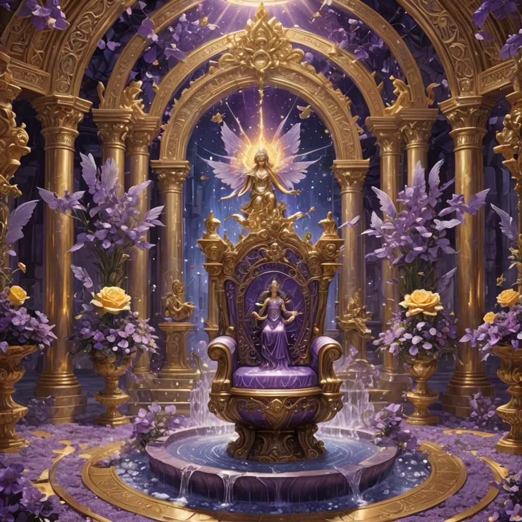 Violet Flame Temple with Angels and Fairies
