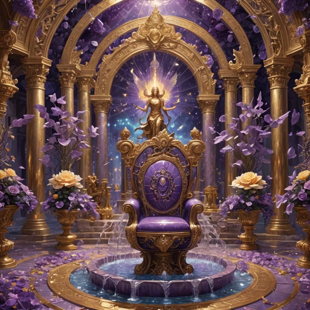 Violet Flame Temple with Angels and Fairies