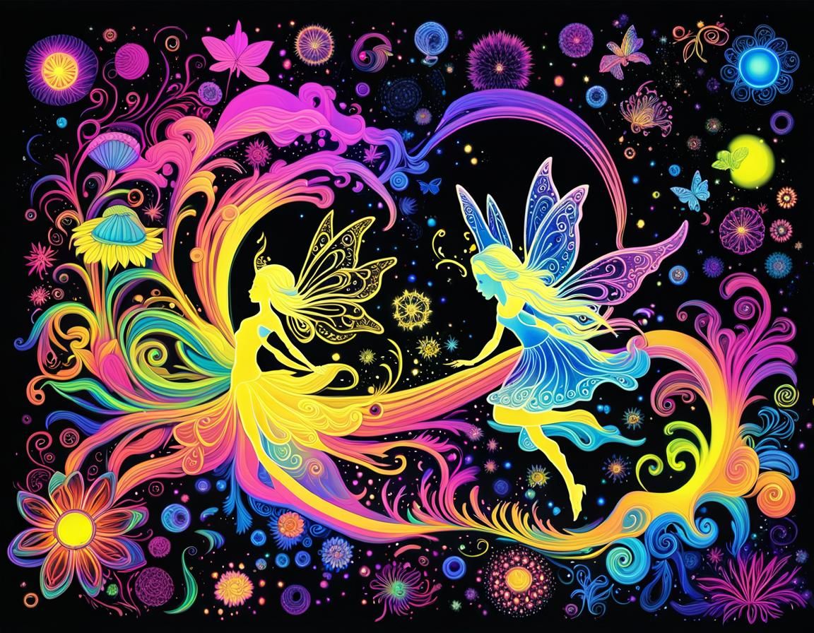 Psychedelic Fairy of Light in UV-Reactive Colors