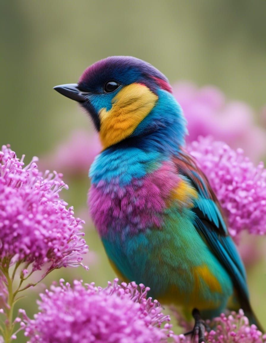 Whimsical Bird Portrait: Blissful Smile Close-Up