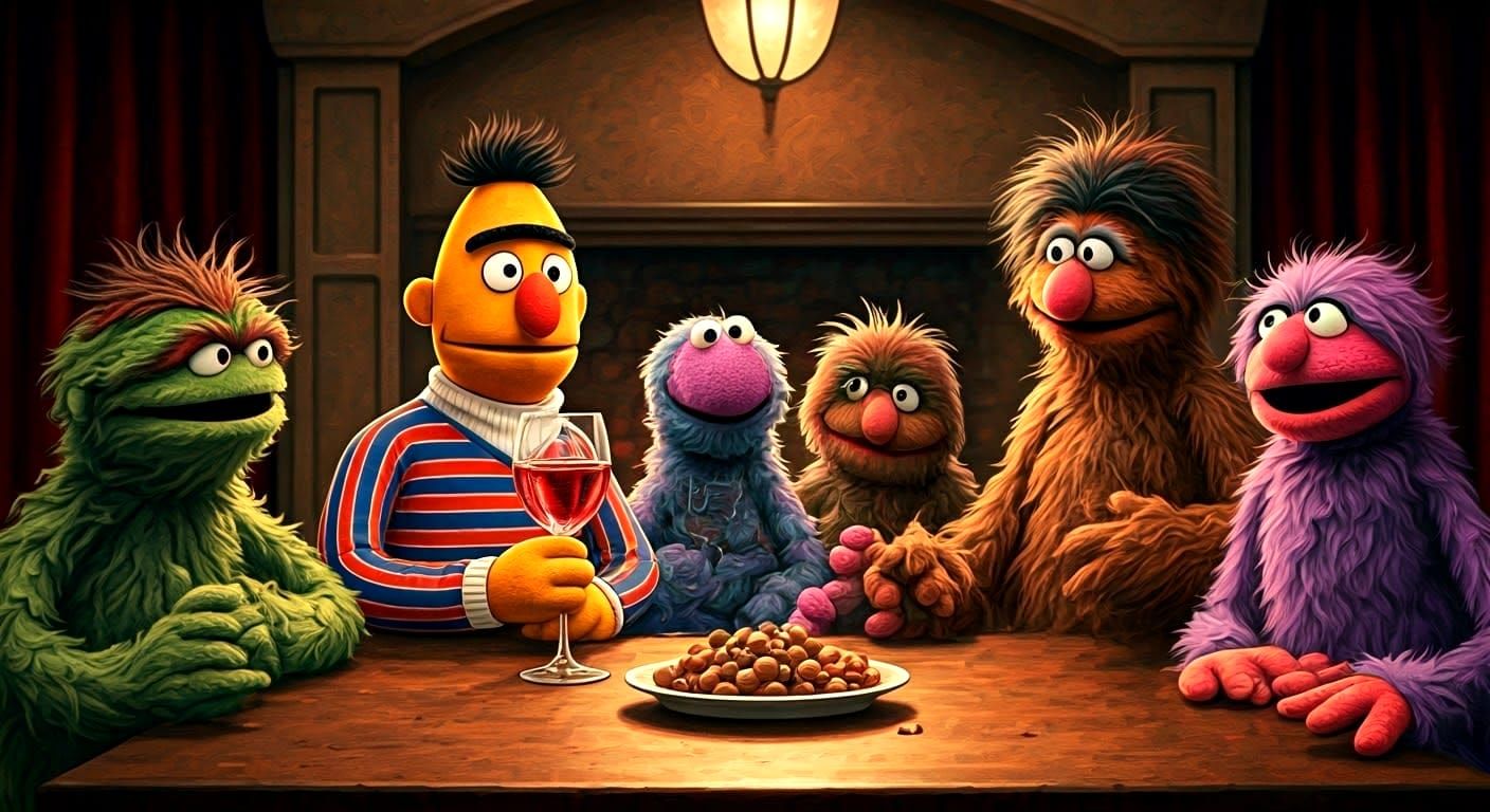 8 Images (5): Feier an der Sesamstraße.