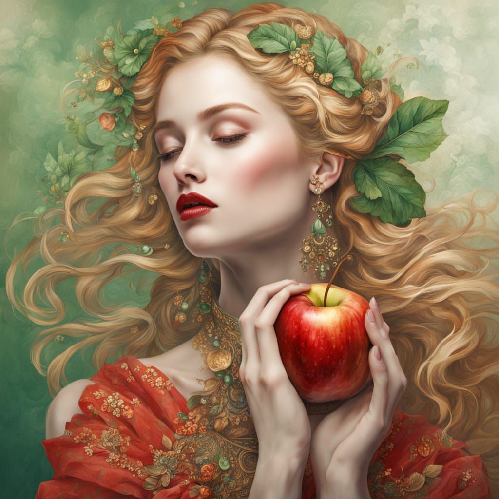 A beautiful young princess, long wavy blonde hair, stunning ...