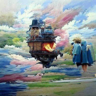 Howl's Moving Castle Oil Painting