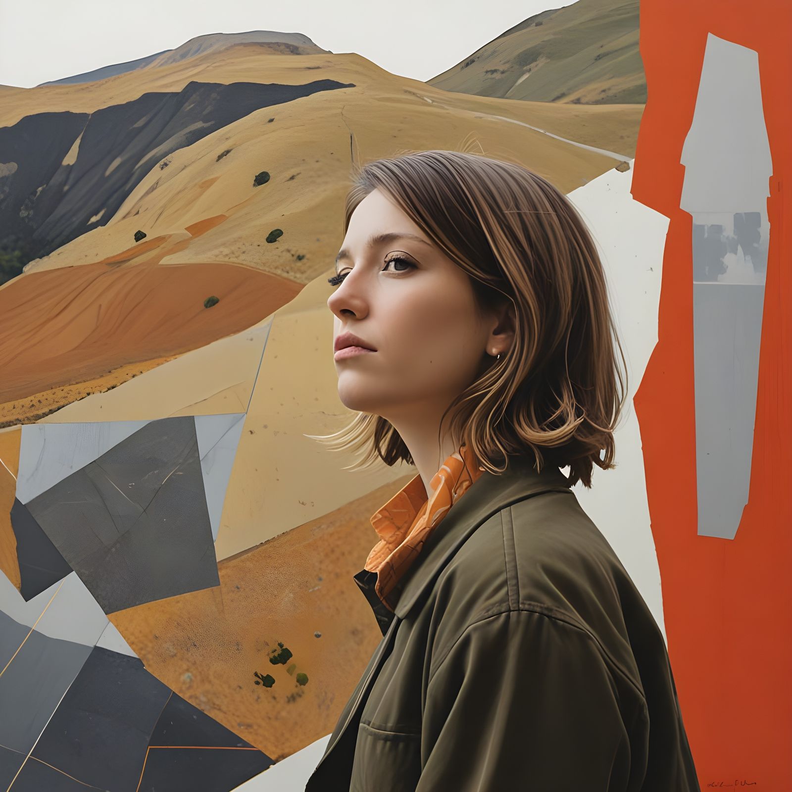 Vibrant Aerial Landscape in Geometric Abstraction