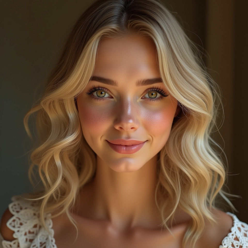 Young Woman Portrait in Detailed Matte Painting Style