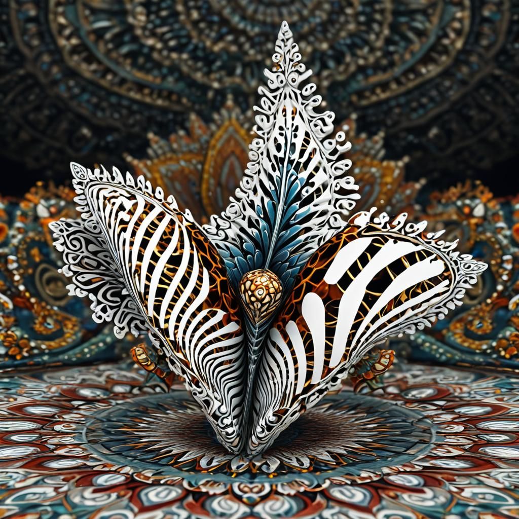 Vibrant 3D Kaleidoscope Fractal Mandala in High Resolution