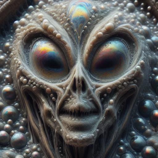 Surreal Potato Figure on Bridge in Dreamlike Style