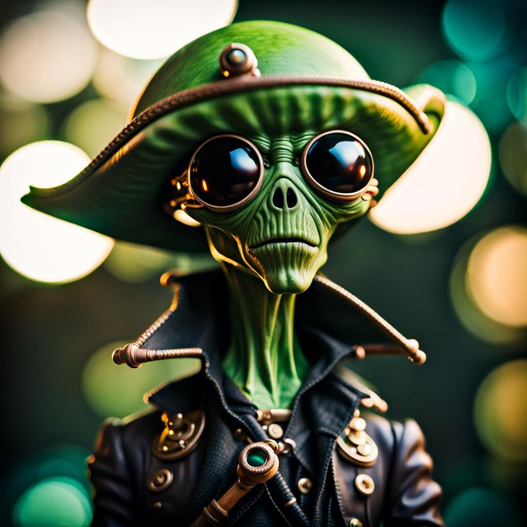 Alien Pirate with Eye Patch in Sharp Focus