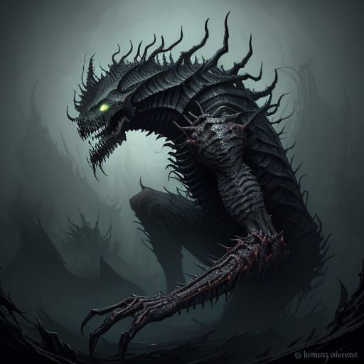 Twisted, Flesh-Blooming Abomination in Dark Fantasy