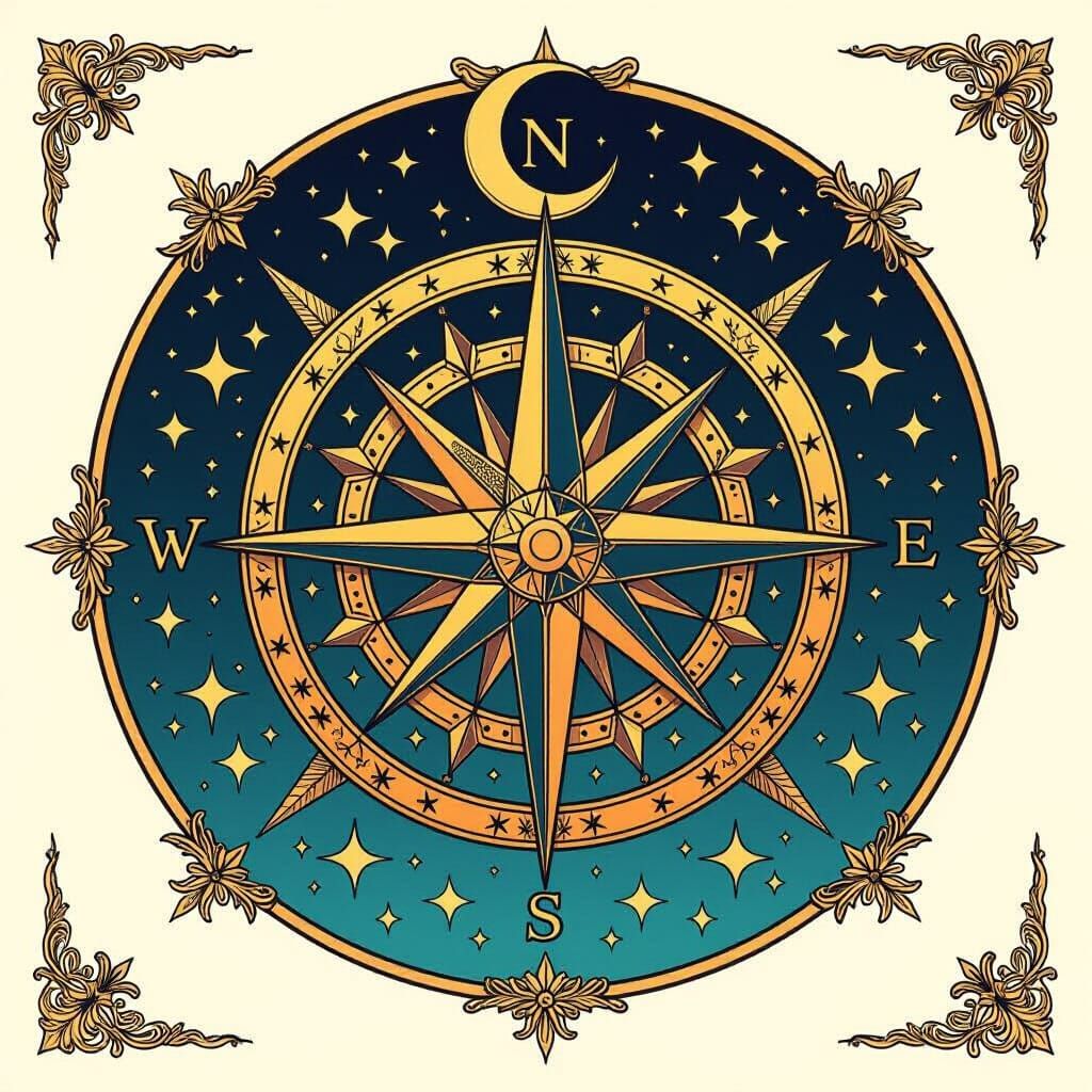 Celestial Navigator Family Crest with Cosmic Grandeur