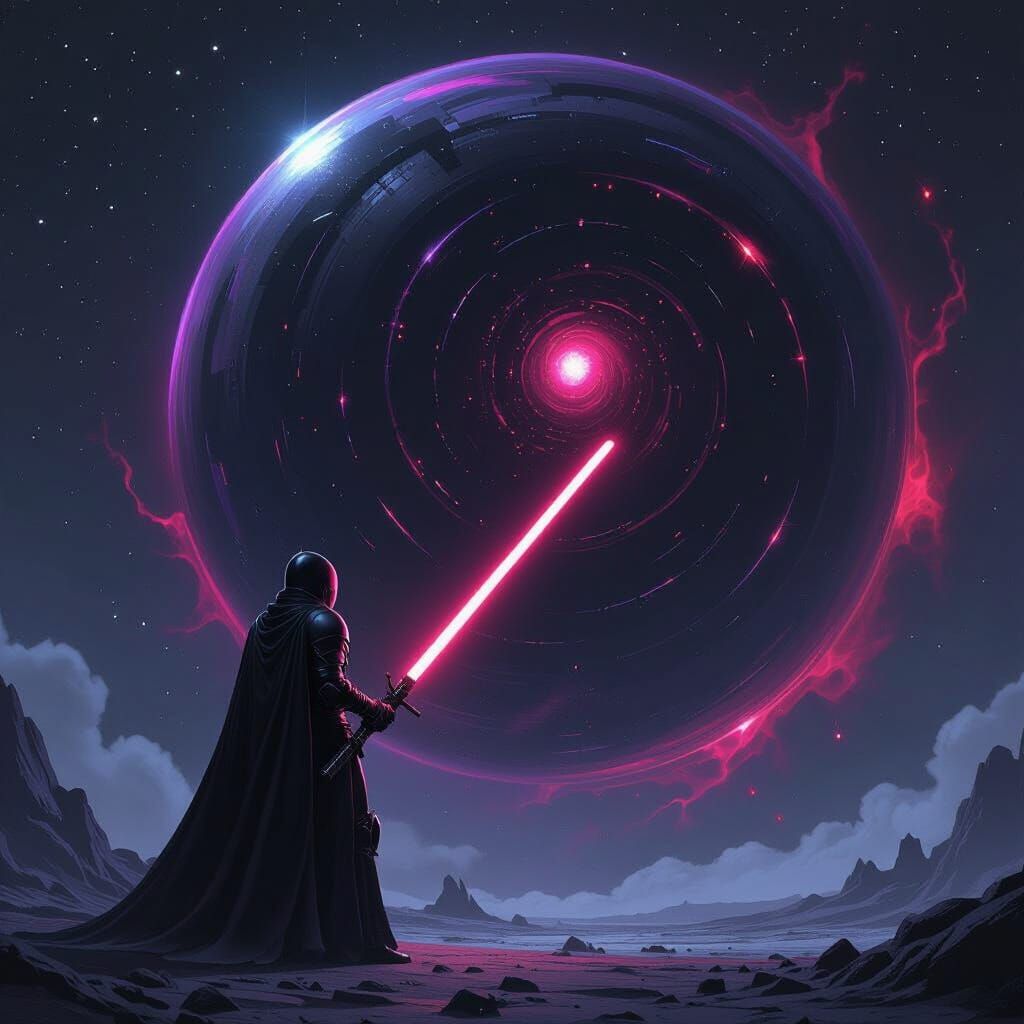 Futuristic Knight with Energy Orb in Sci-Fi Style