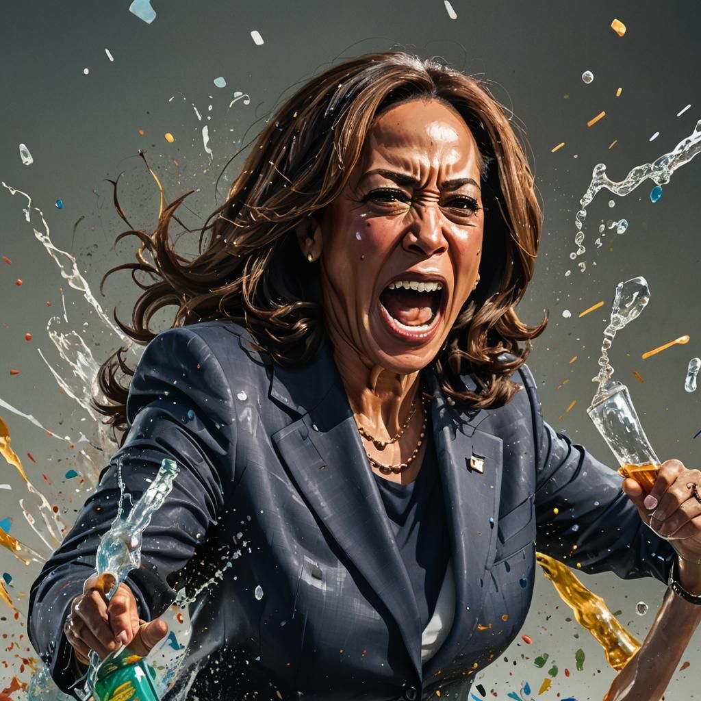 Enraged Woman Hurls Bottle: Hyperrealistic Concept Art