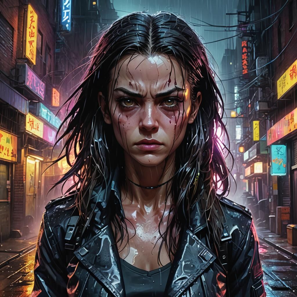 X-23 Portrait in Rainy NYC Alleyway