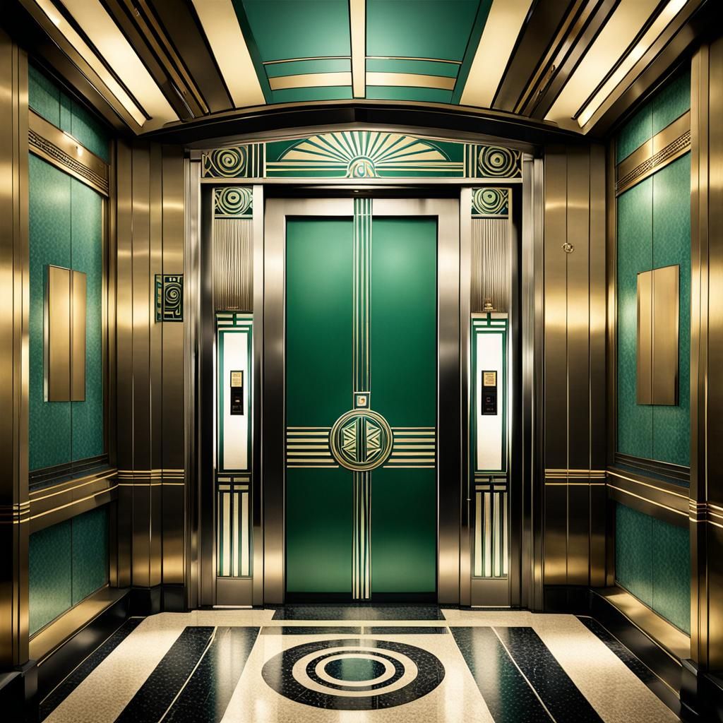 Art Deco Elevator in 1920s Style