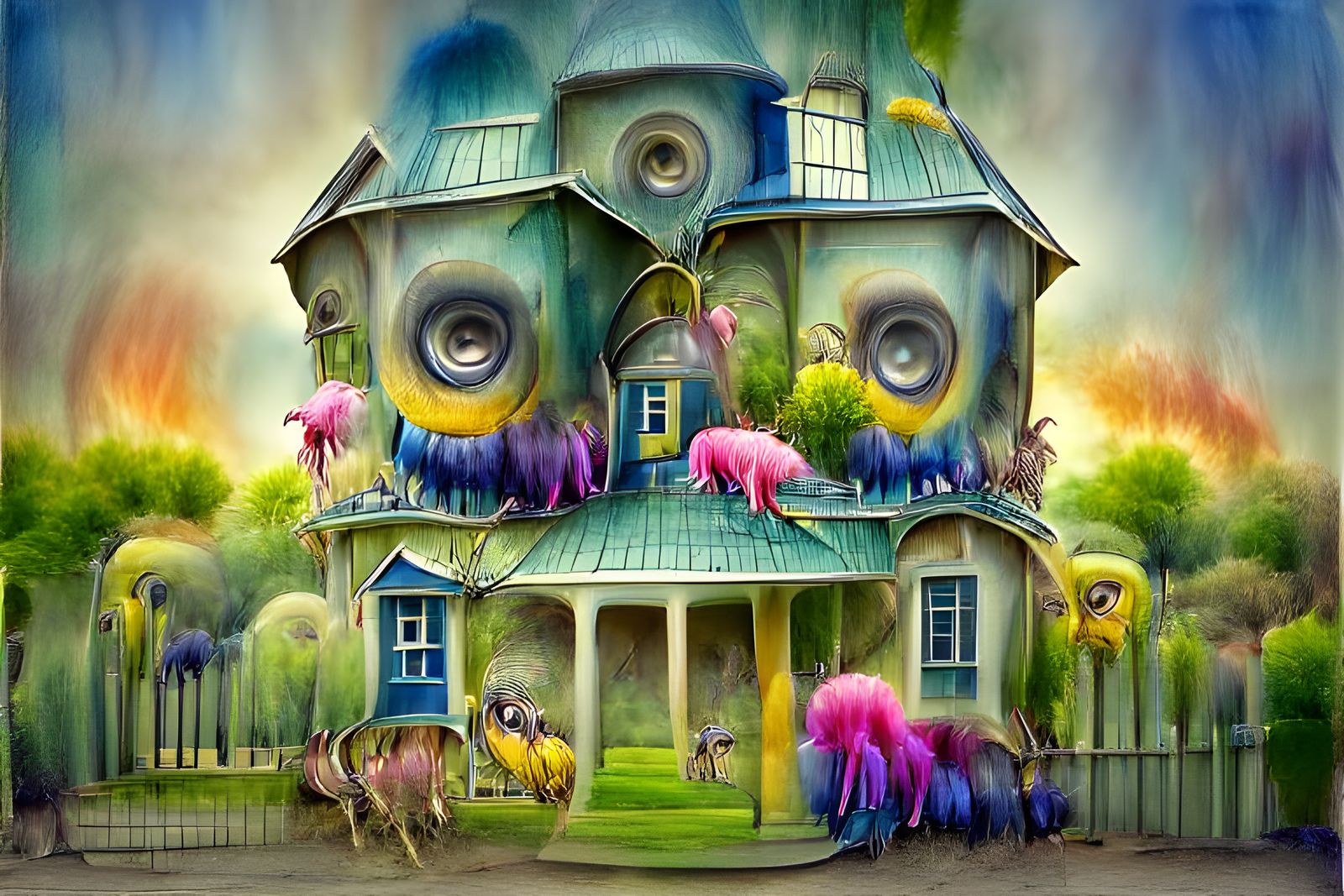Surreal Lowbrow House with Iridescent Details