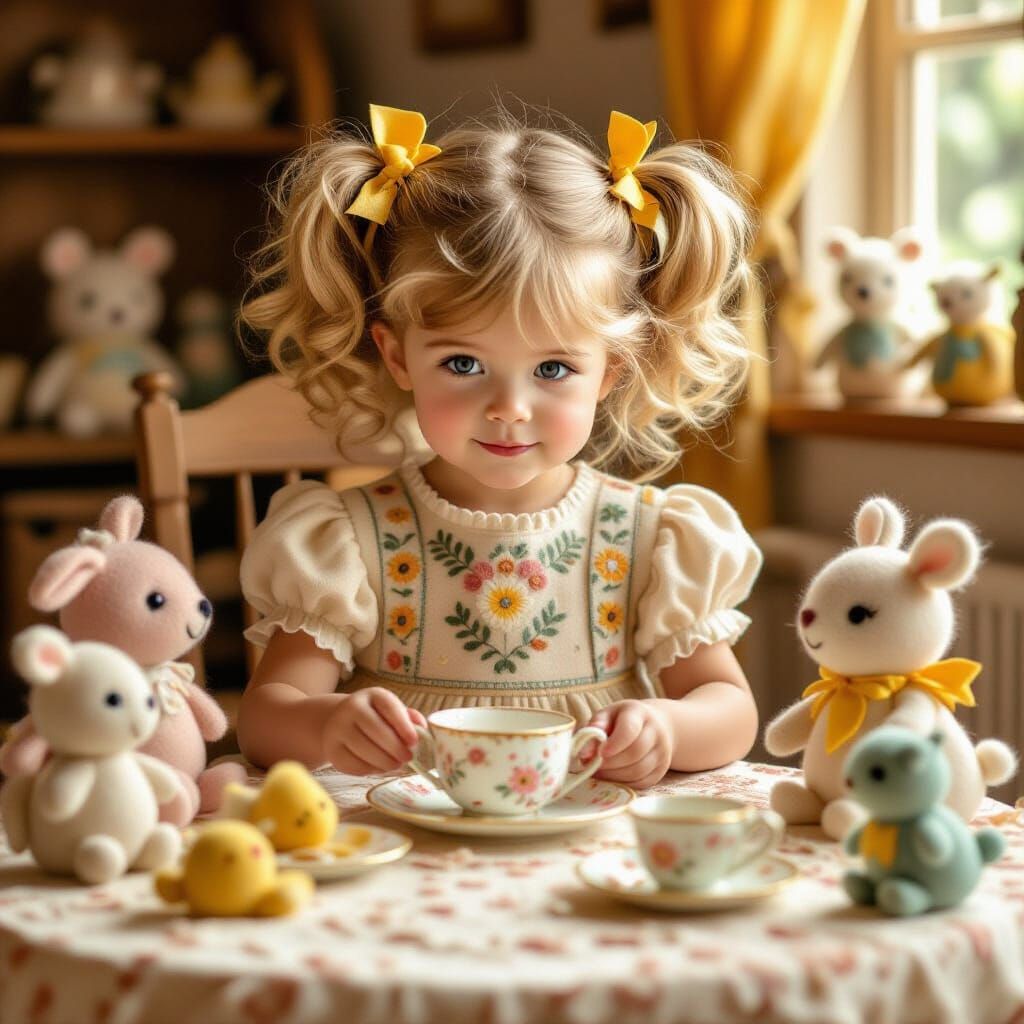 Whimsical Felt Tea Party Inspired by Children's Illustration