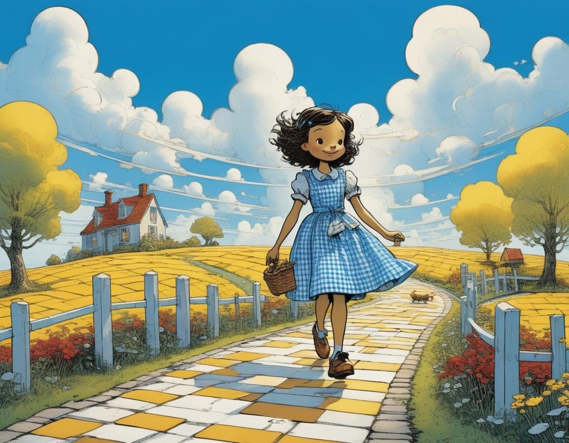 Dorothy in Whimsical Comic Art Style