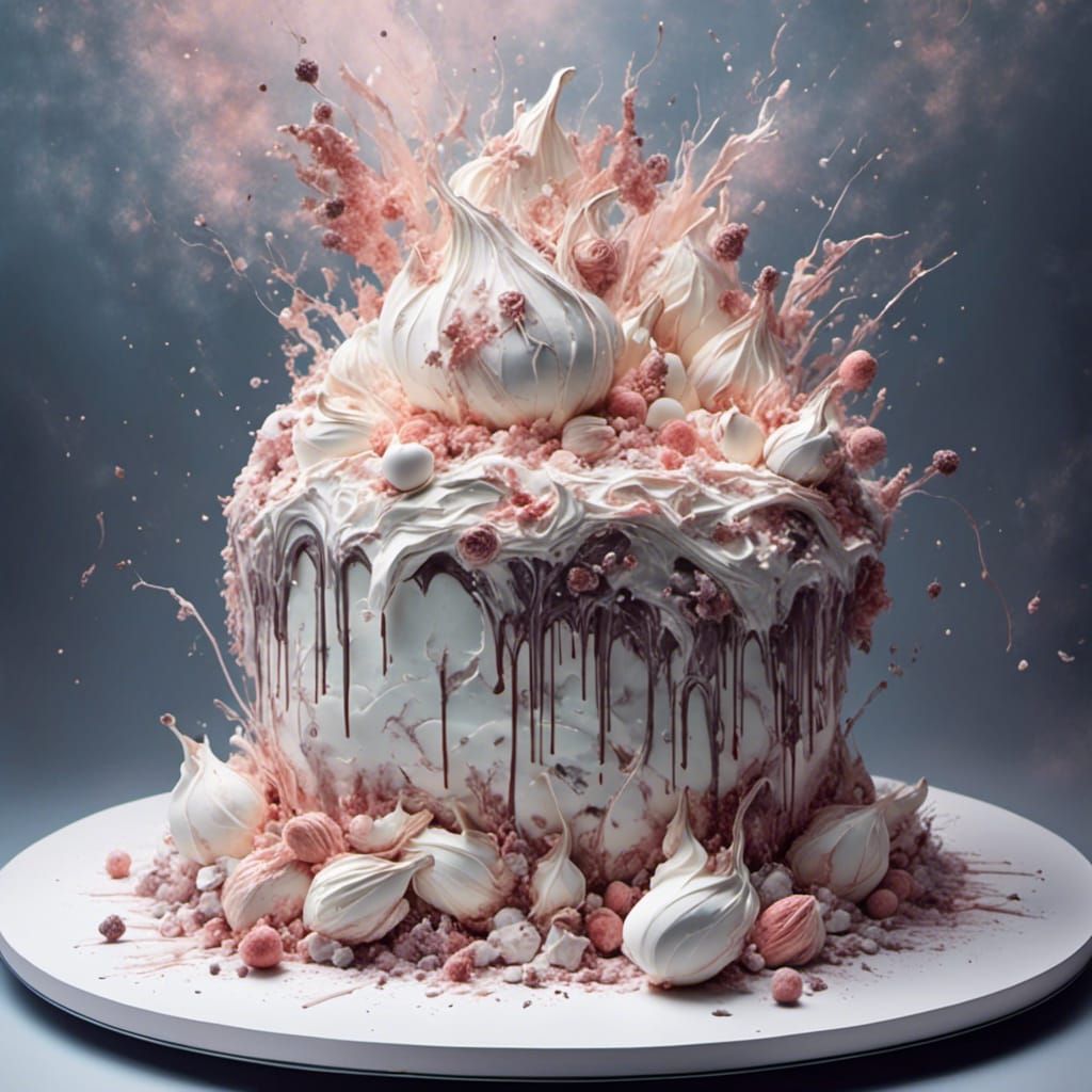 Intricate Pavlova Cake with Whimsical Details