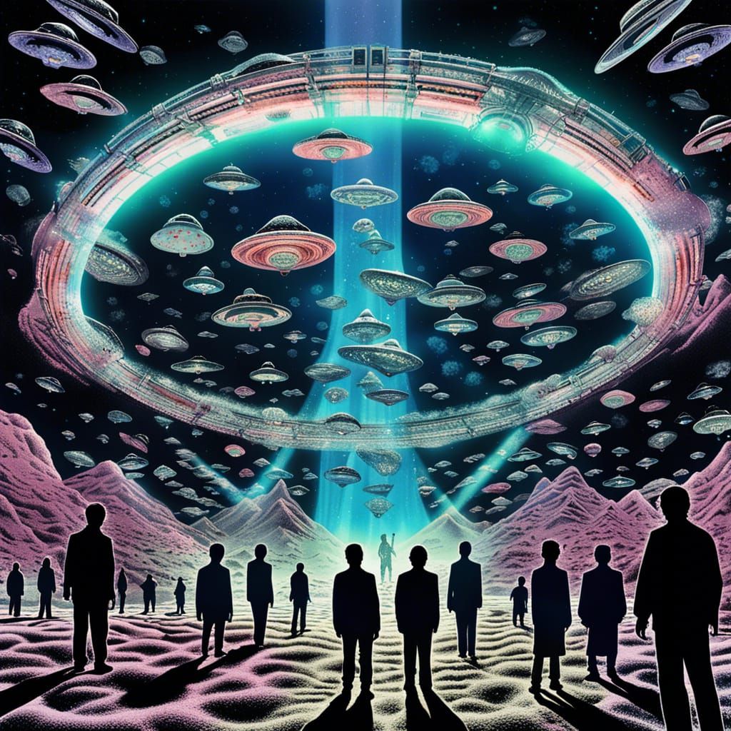 Surreal Stargate Entrance at Area 51 Digital Illustration