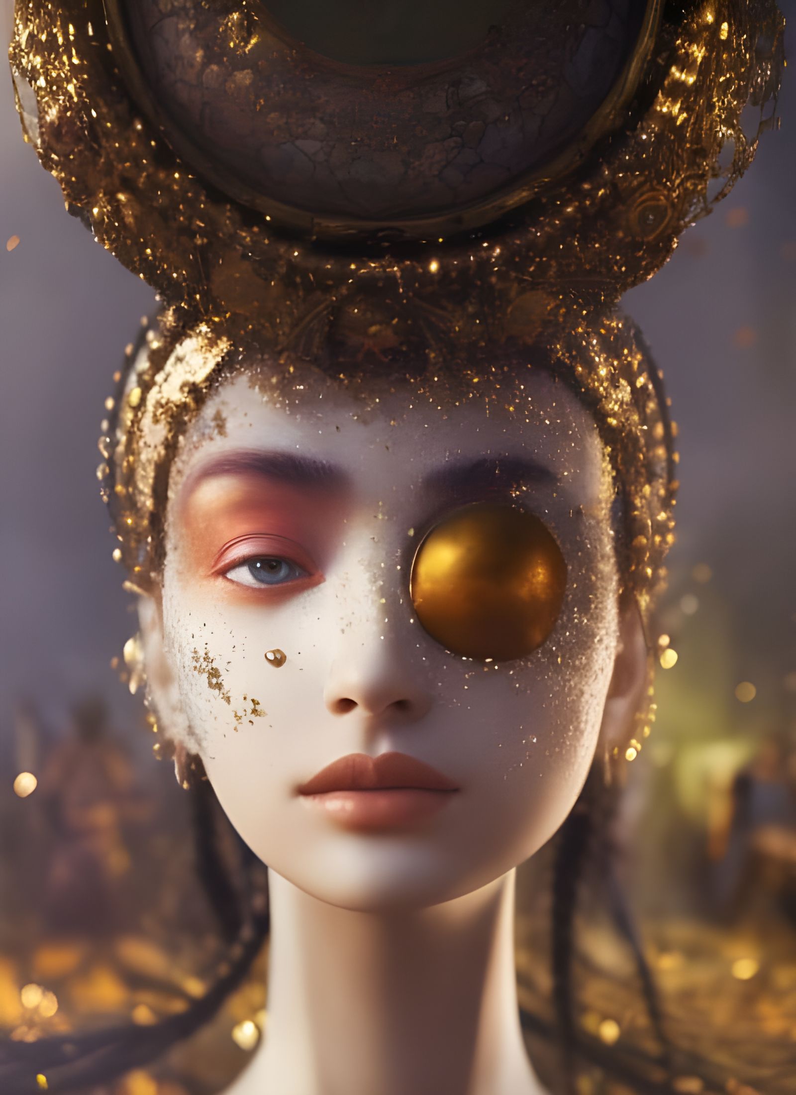 Abstract Folk Singers with Magical Particles