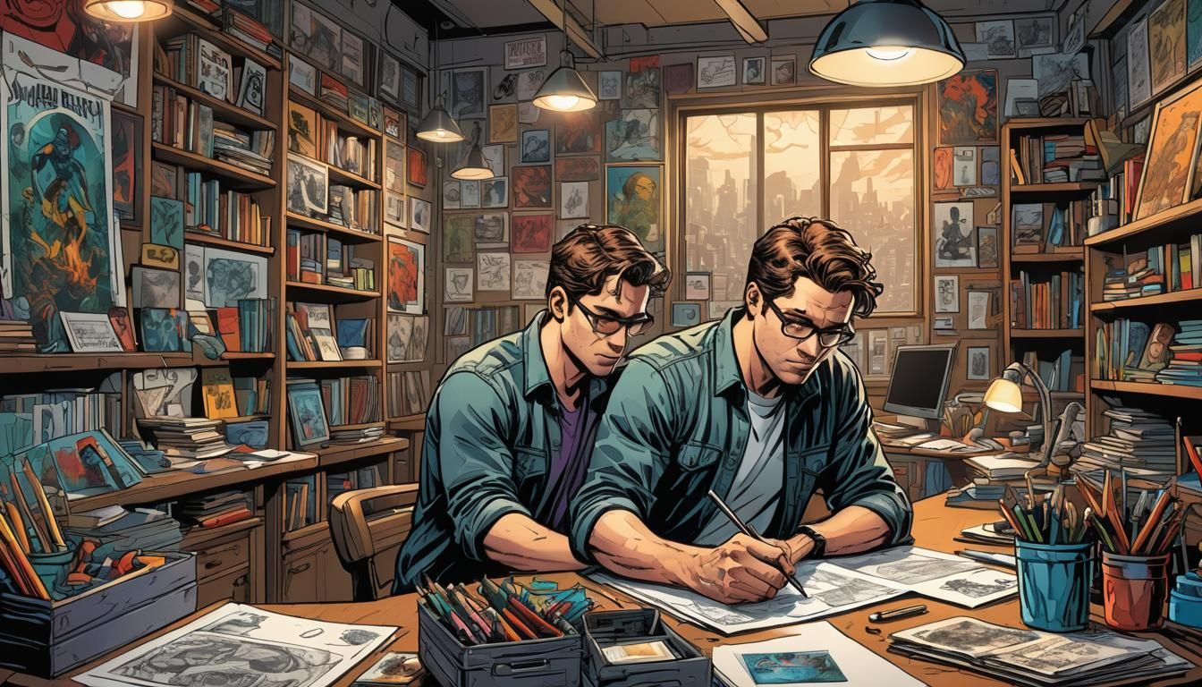 Dynamic Comic Book Illustration with Vibrant Colors