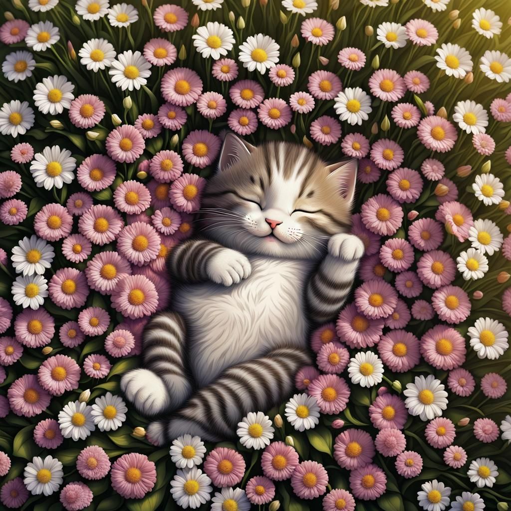 Cuteness Overload in a Flowers Field