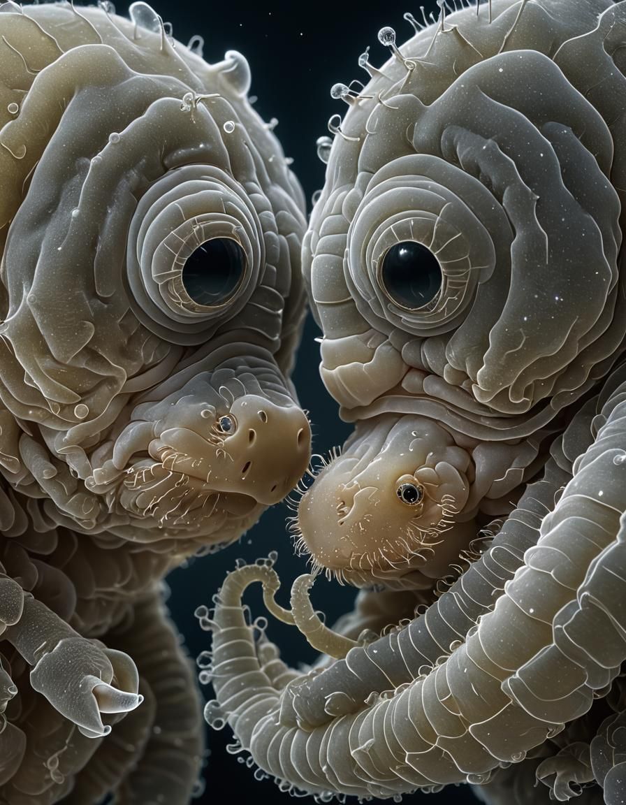 Loving Tardigrade Couple with Recursive Eyes