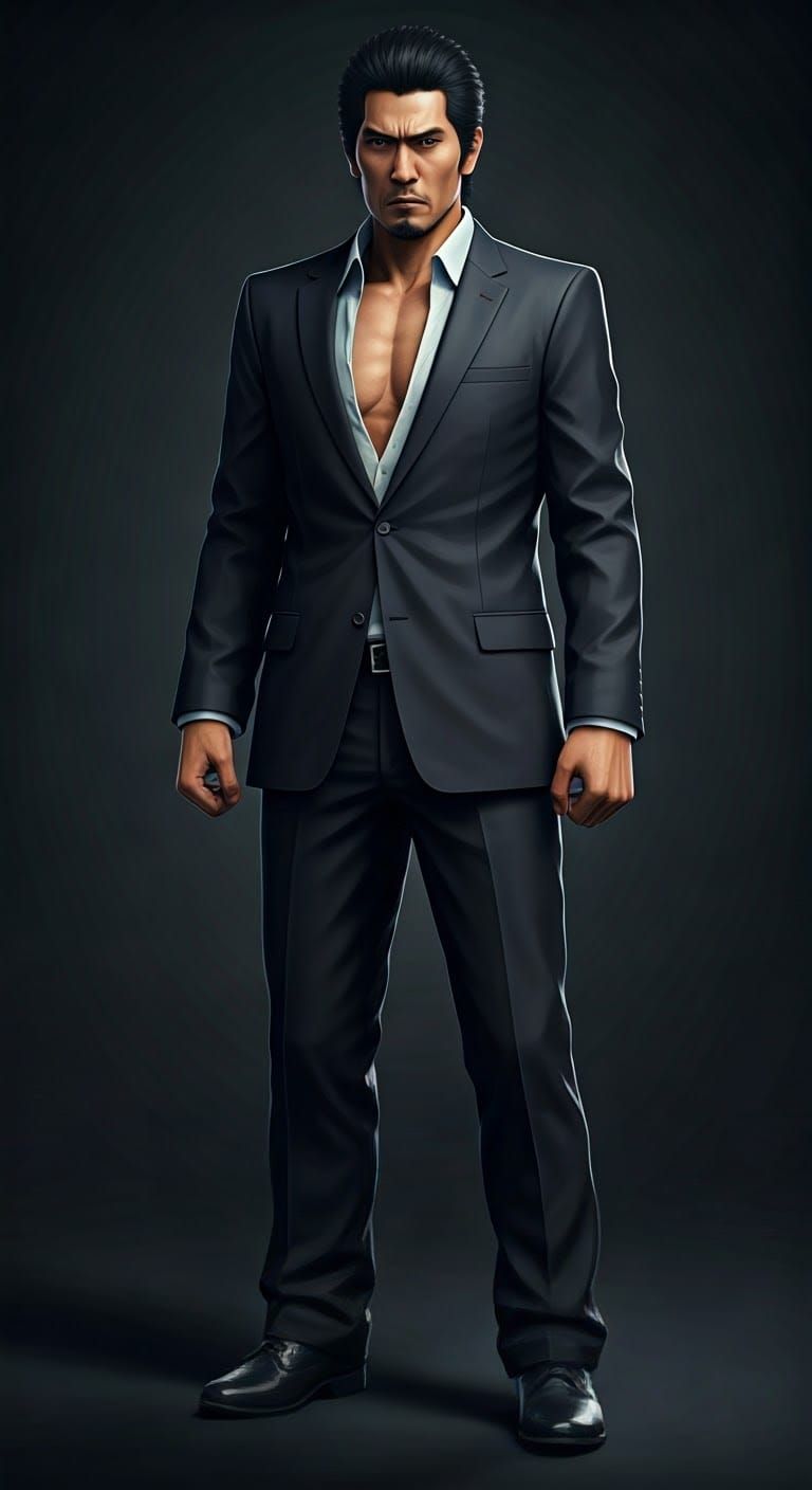 Kazuma Kiryu as a Roblox Avatar in T-Pose