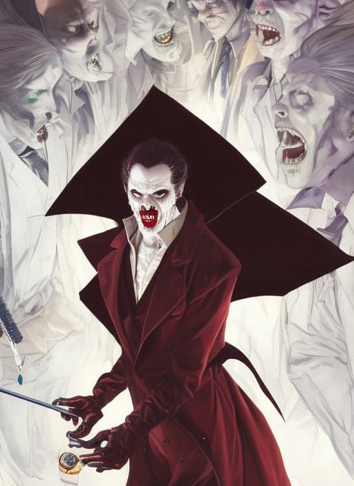 Vampiric doctors, surrounding their sensei in awe