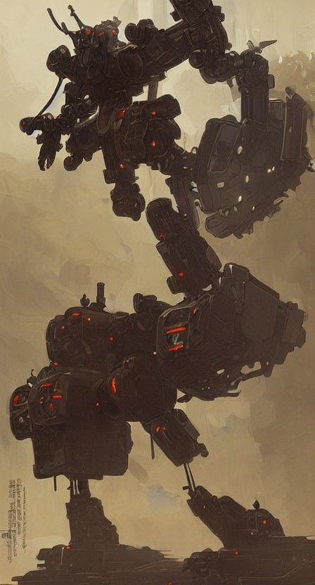 Samurai Cat Piloting Steampunk Gundam Mecha Robot