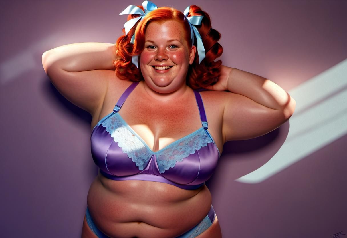 Curvaceous Woman with Bra in Art Frahm Style