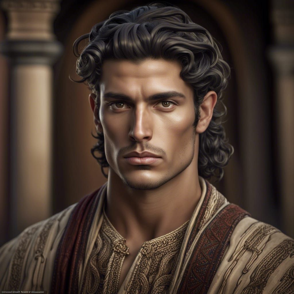 Berber Man with Greco-Roman Hairstyle in HDR