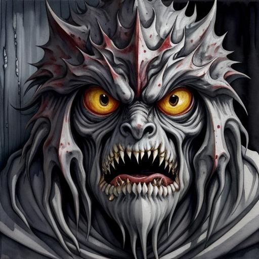 Mischievous One-Eyed Monster in Watercolor Art