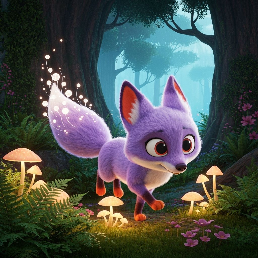 Whimsical Animal in Lush Forest, Digital Art