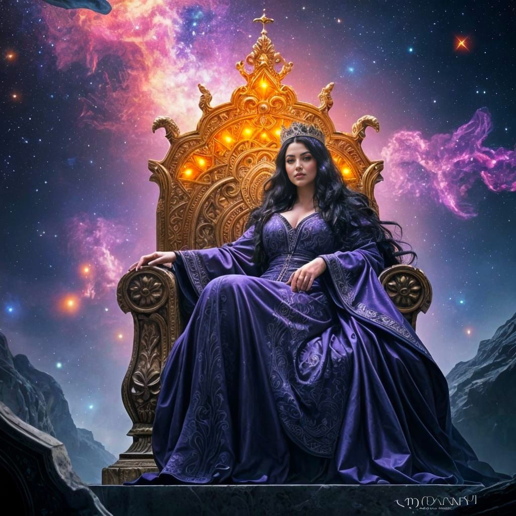Nebula Queen in Regal Purple Robes