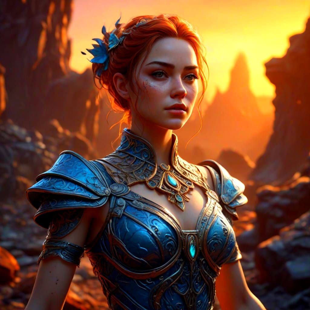 Hope Amidst Devastation in a Vibrant, Otherworldly Landscape