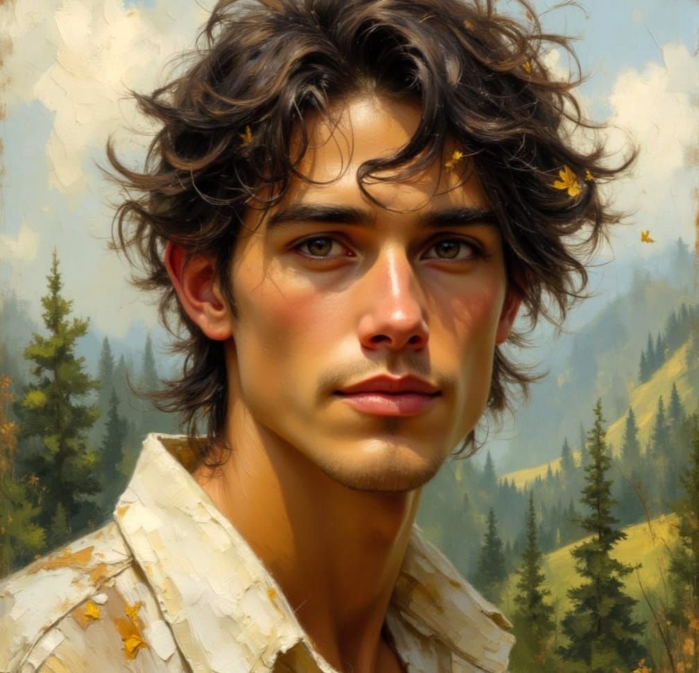 19th Century Gentleman's Portrait in Misty Forest