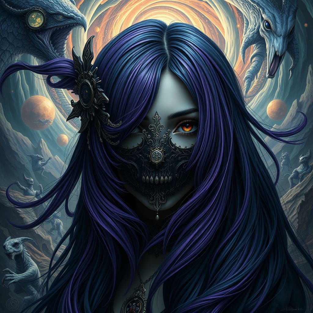 Gothic Woman in Surreal Alternate Dimension