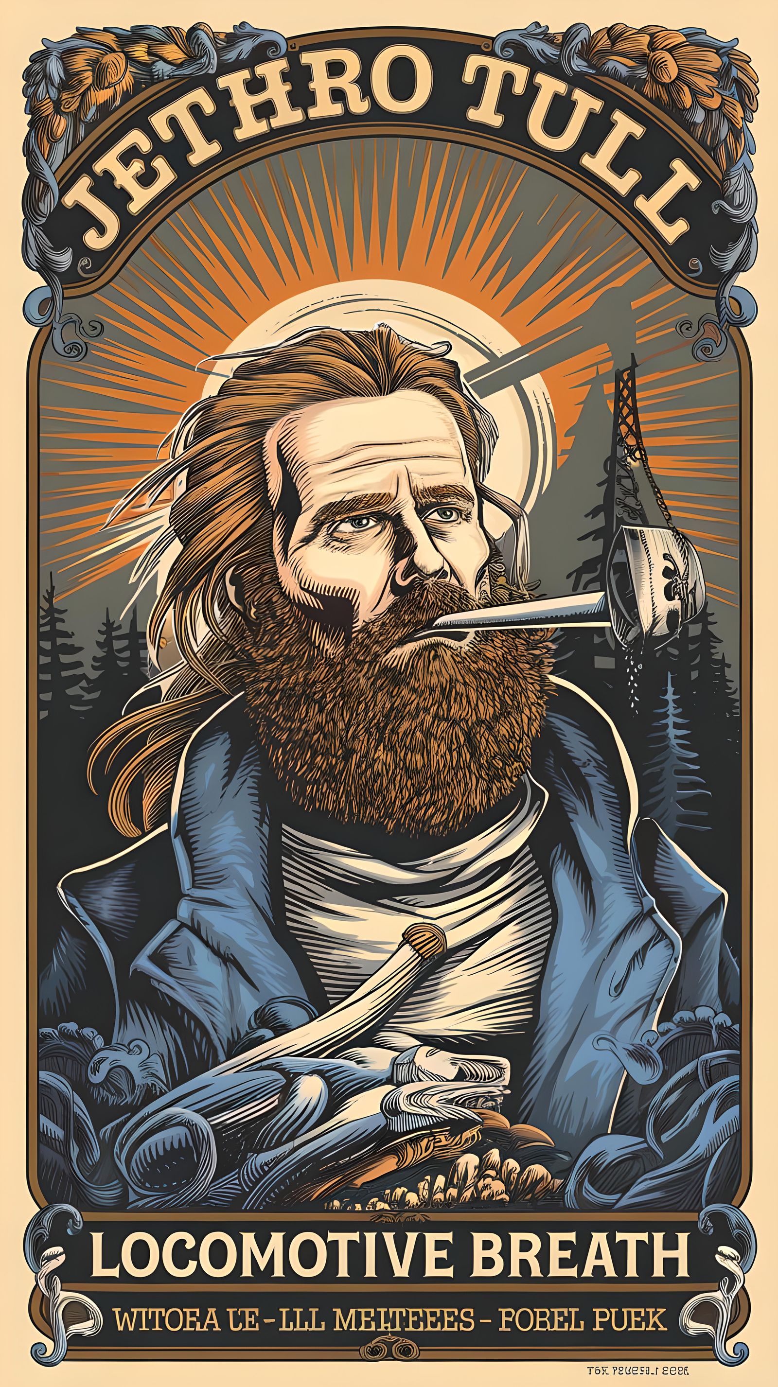 Jethro Tull Locomotive Breath Concert Poster