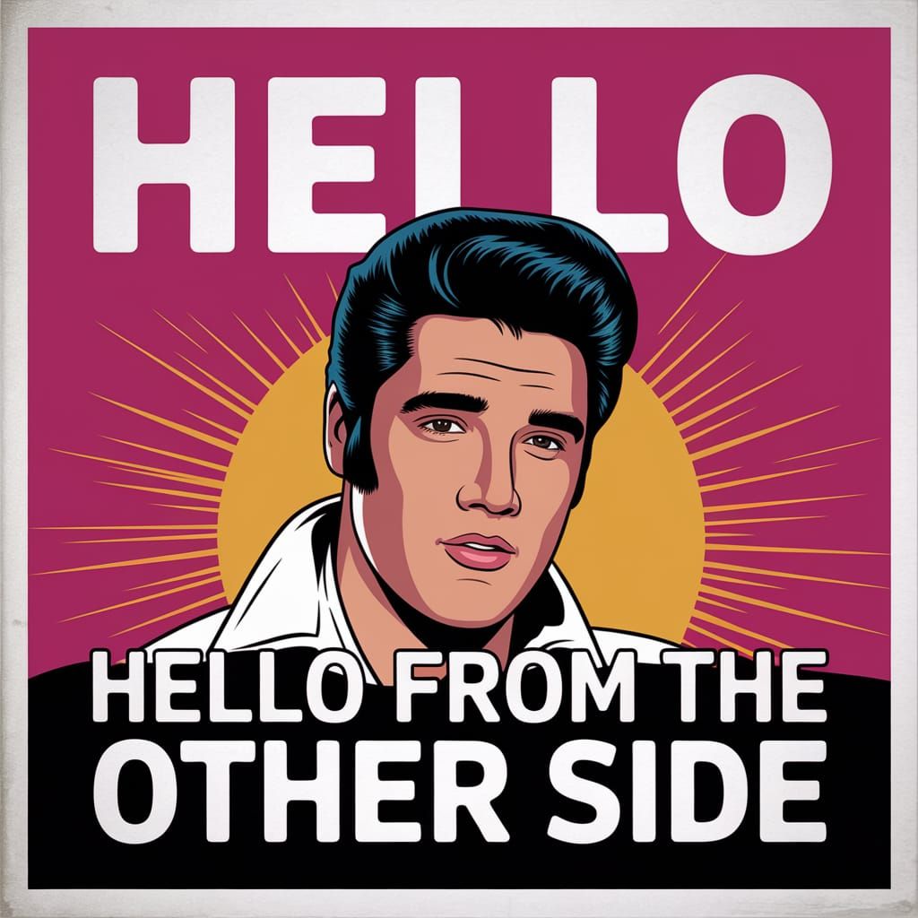 Elvis Presley Portrait with 'Hello From The Other Side'