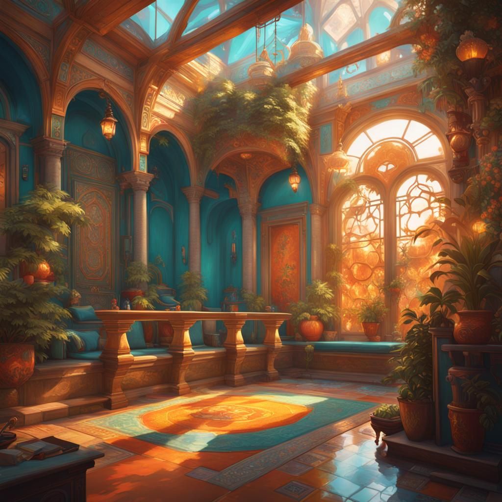 Hyperdetailed Cozy Scene with Dynamic Lighting