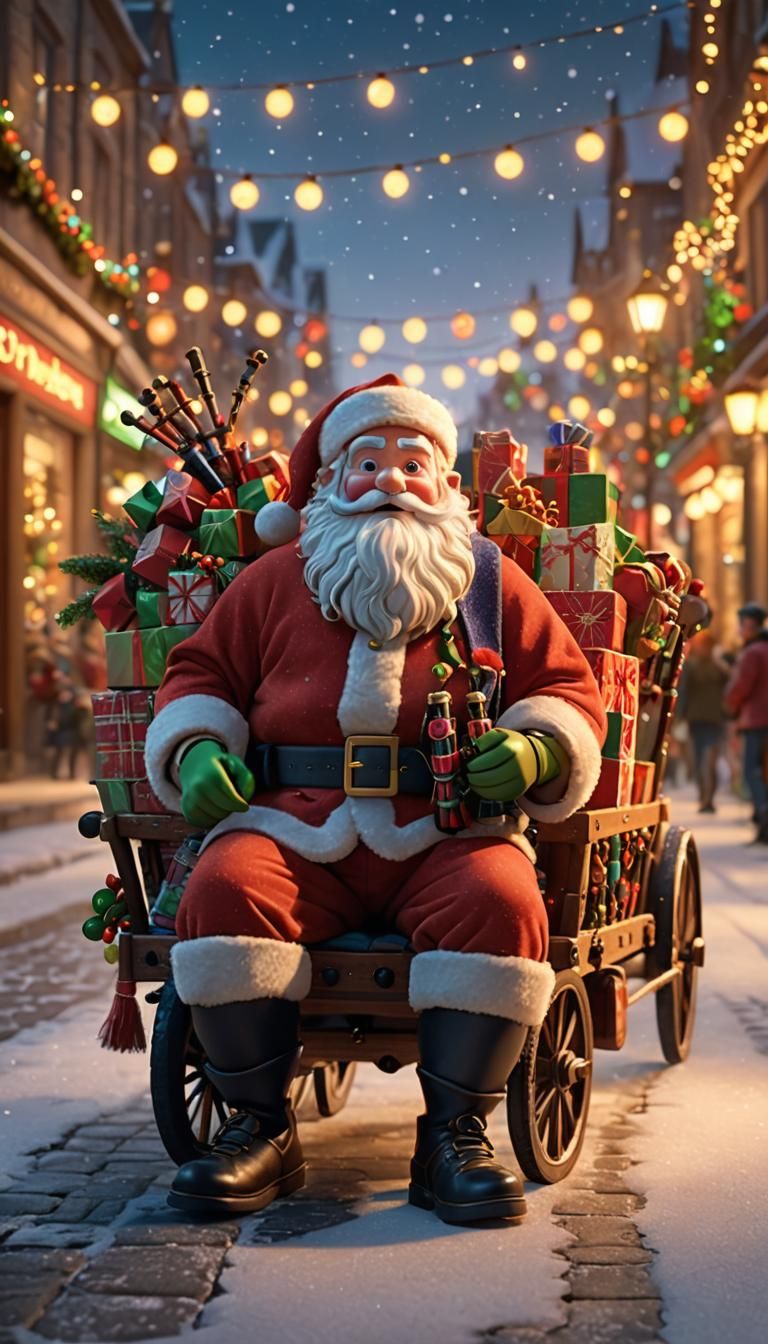 Santa Claus Sweating in Festive 3D Animation