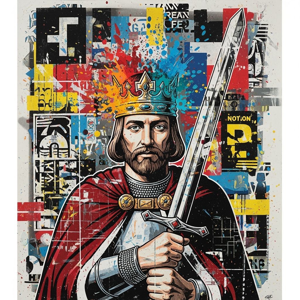 King Arthur in Contemporary Mixed-Media Urban Art
