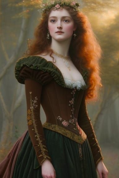 Princess Briar Rose in Rococo Style, Hyperdetailed