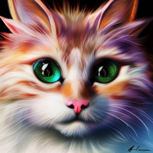 Dragon Cat Fur of Crystal and Gems