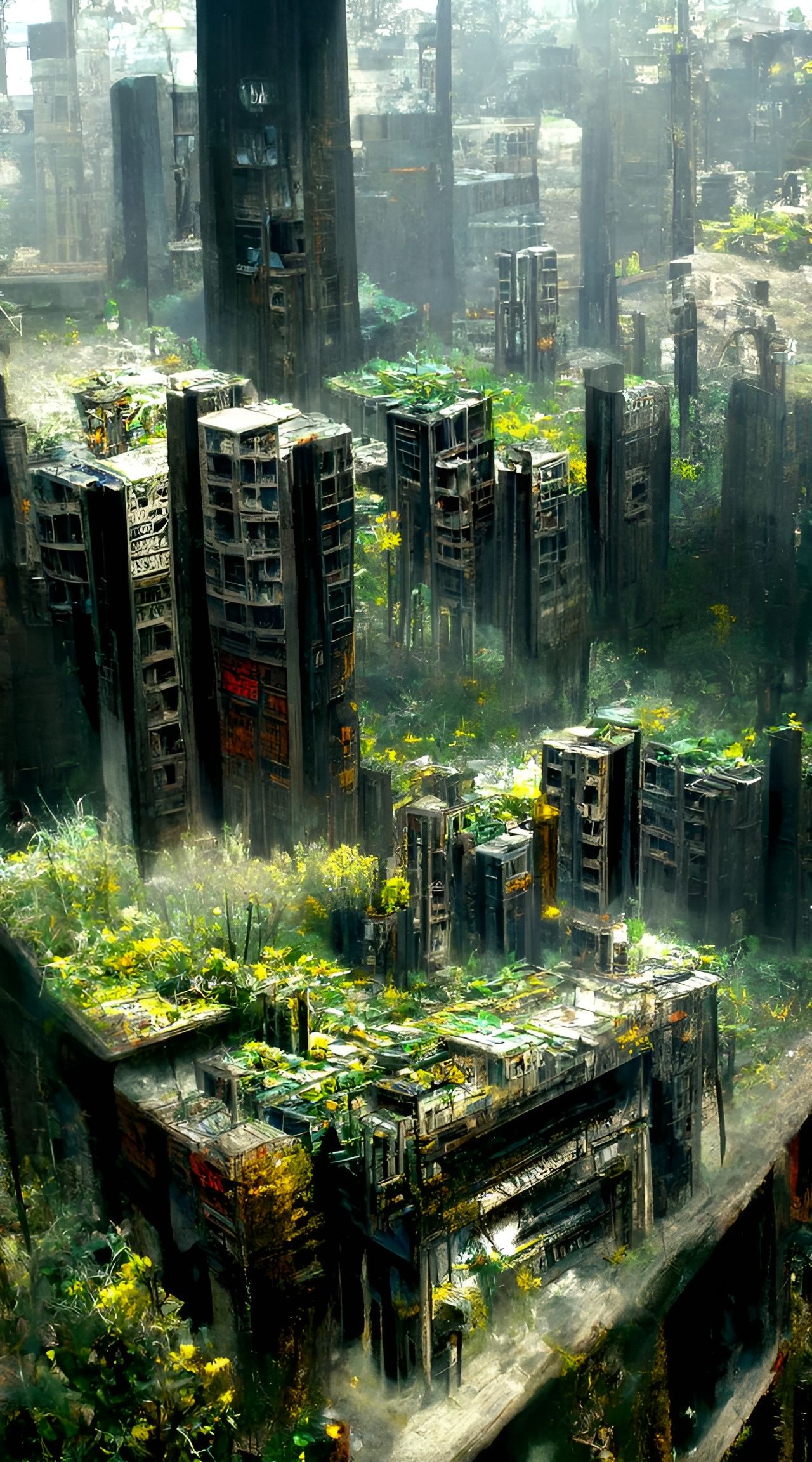 Post-Apocalyptic Japanese Megacity by BeksiΕski
