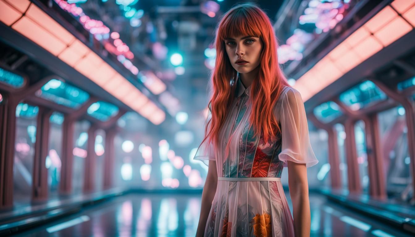 Hyperrealistic Asuka Langley in Futuristic Spaceship