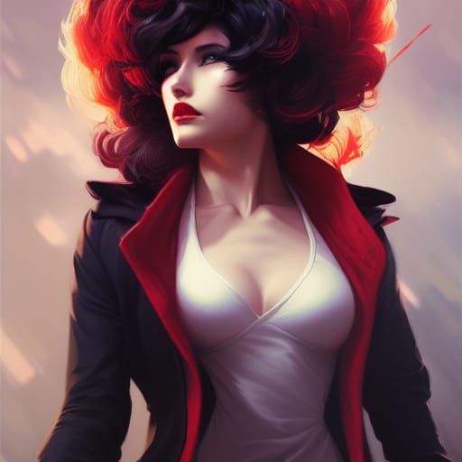 Spy Woman Portrait in Art Nouveau Style