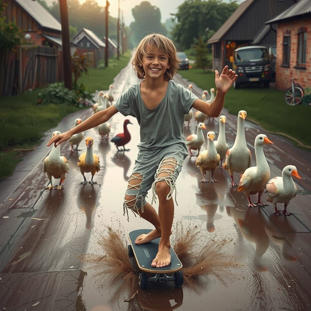 Skater Performing Tricks at Urban Skate Park