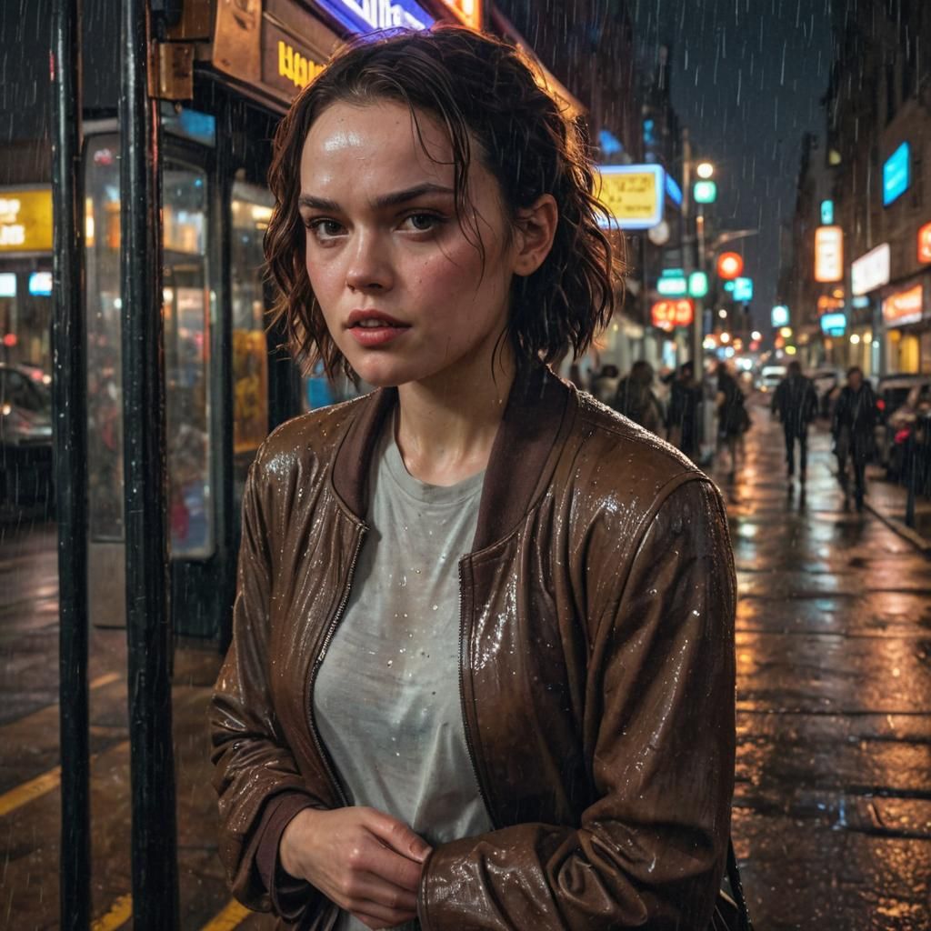 Nighttime Cityscape in Comic Book Style